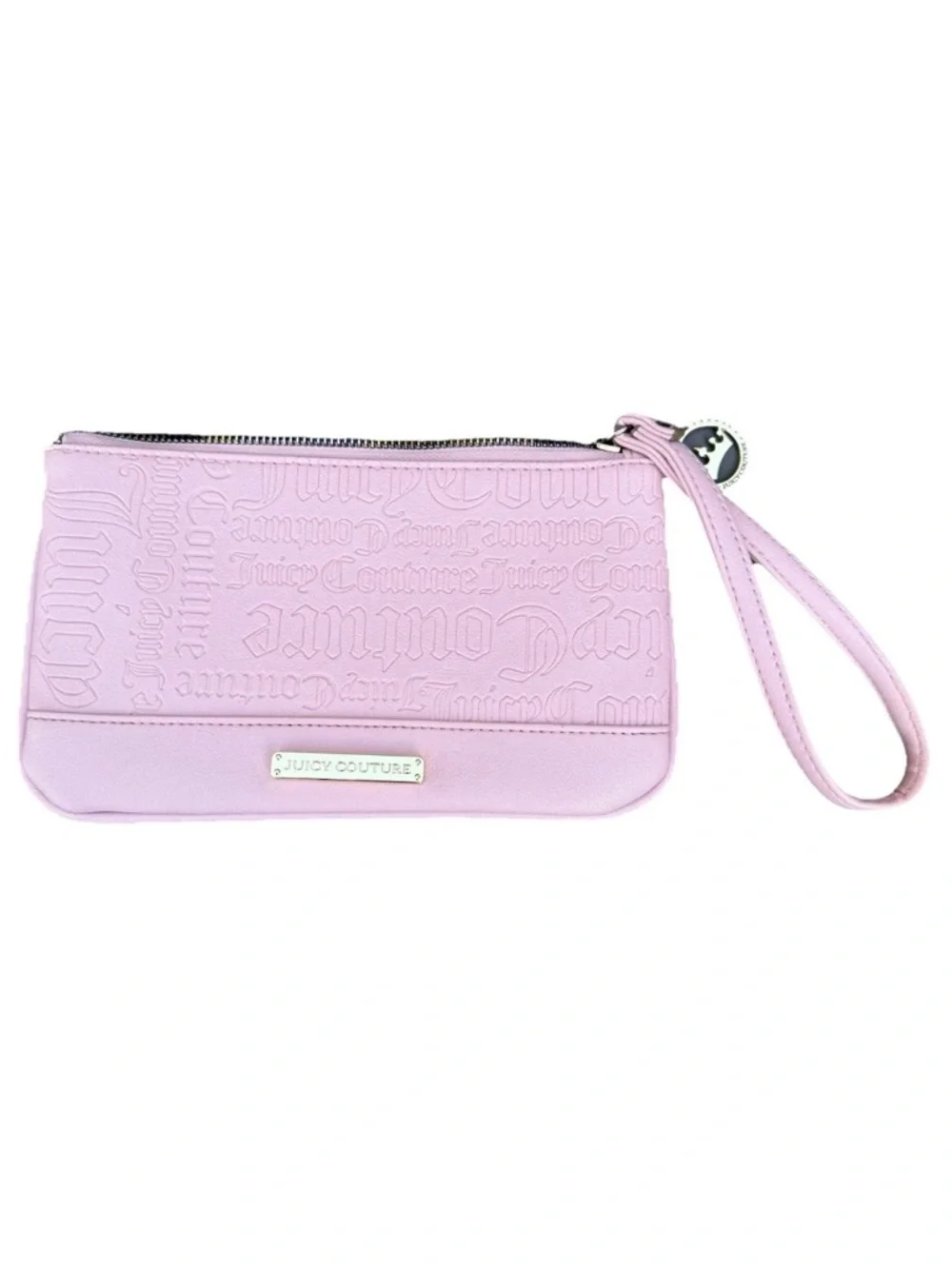 Juicy Couture Barbiecore Pink Wristlet  Clutch Purse Y2K Ballet Glam Baddie